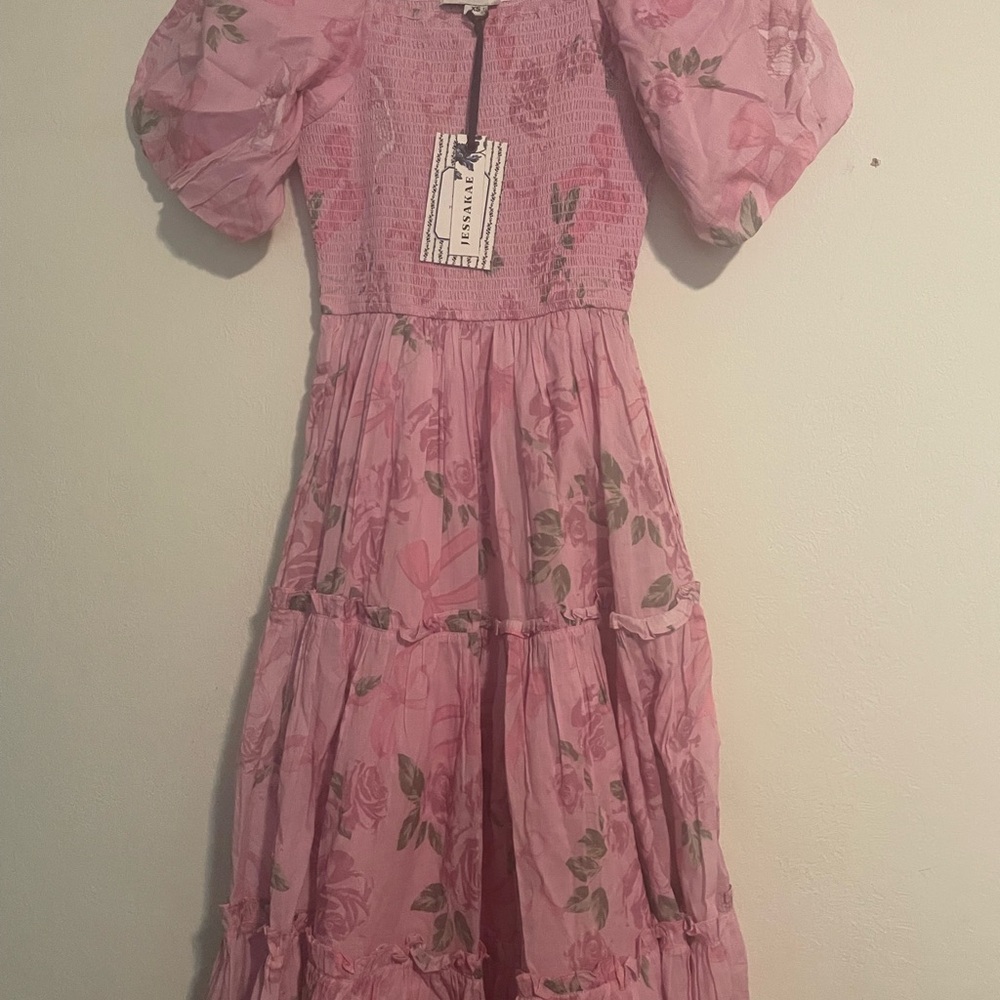 Jessakae Delilah Pink Smocked Dress - Picture 2 of 8
